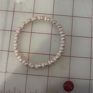 Pink clay pearl bracelet